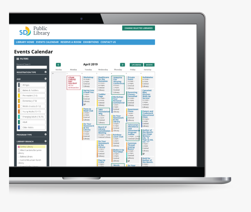 San Diego Public Library Calendar Of Events Powered - Utility Software, HD Png Download, Free Download