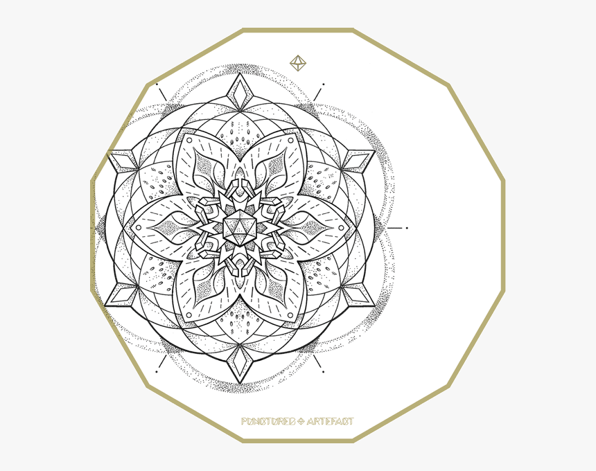 This Design Features Mandala, With A Icosahedron Centre - Geometria Sagrada Tatuajes Diseños, HD Png Download, Free Download