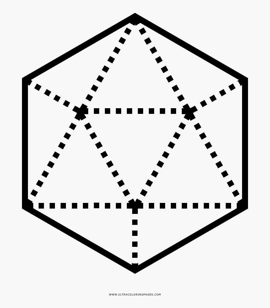 Icosahedron Coloring Page - Triangle, HD Png Download, Free Download