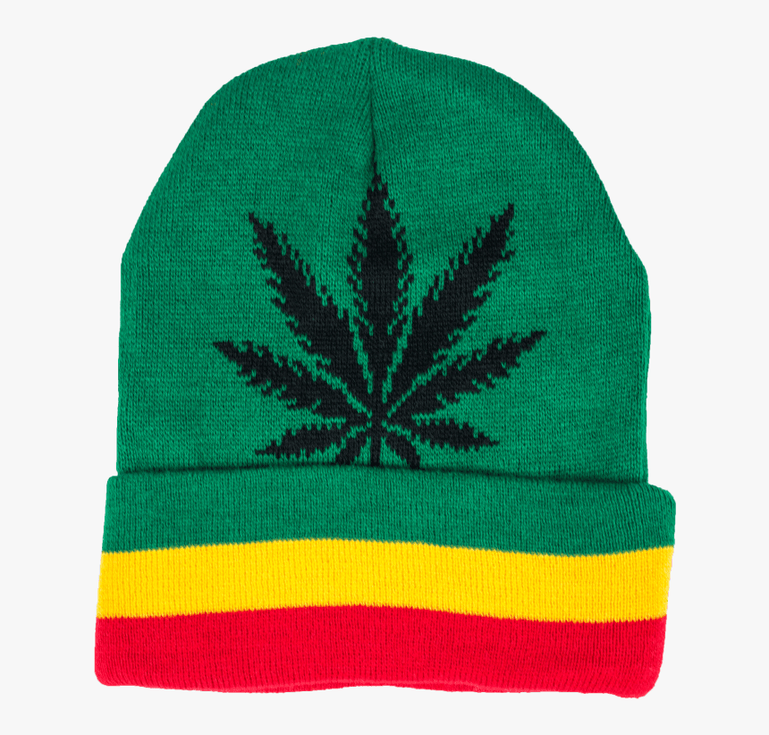 Beanie Cap Fashion Item Apparel With A Funky Weed Leaf - Beanie, HD Png Download, Free Download