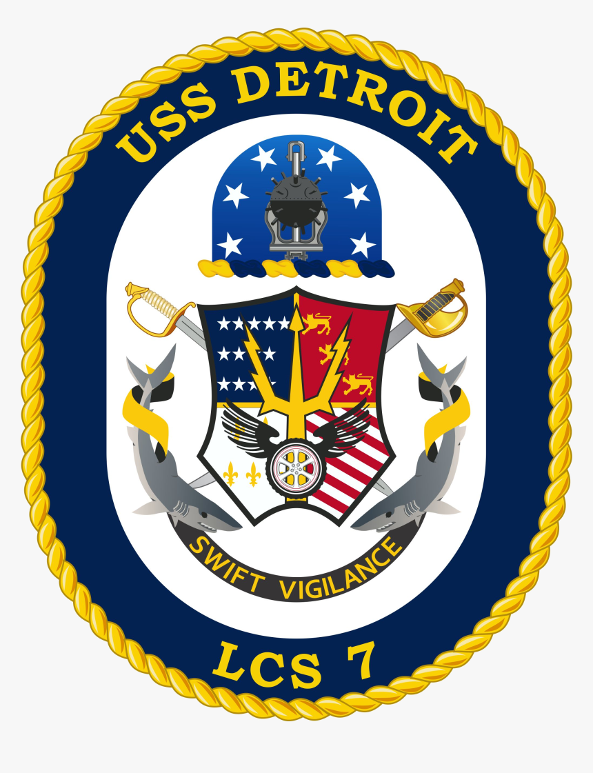 Uss Detroit Lcs-7 Crest - Uss Detroit Crest, HD Png Download, Free Download