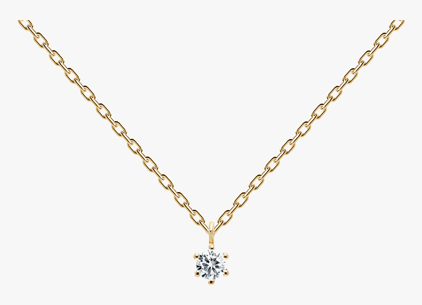 White Solitary Necklace Gold - Pd Paola H, HD Png Download, Free Download