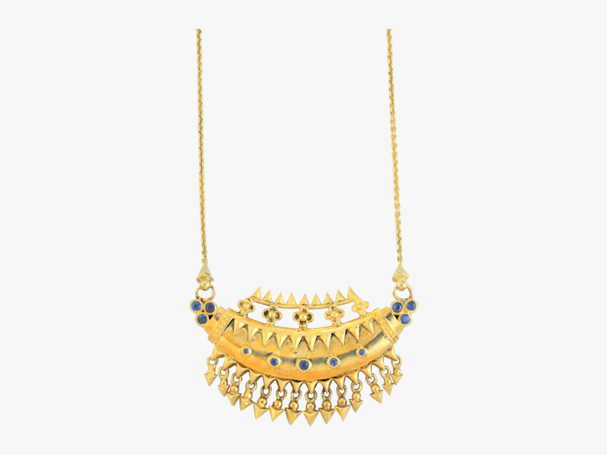 Les Muses Bm Prerna Jewellery Adra Gold Blue Sapphire-min - Necklace, HD Png Download, Free Download