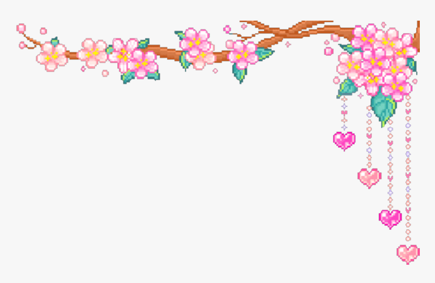 #cute #kawaii #pixels #adorable #8bit #sakura #cherryblossoms - Transparent Background Aesthetic Png, Png Download, Free Download