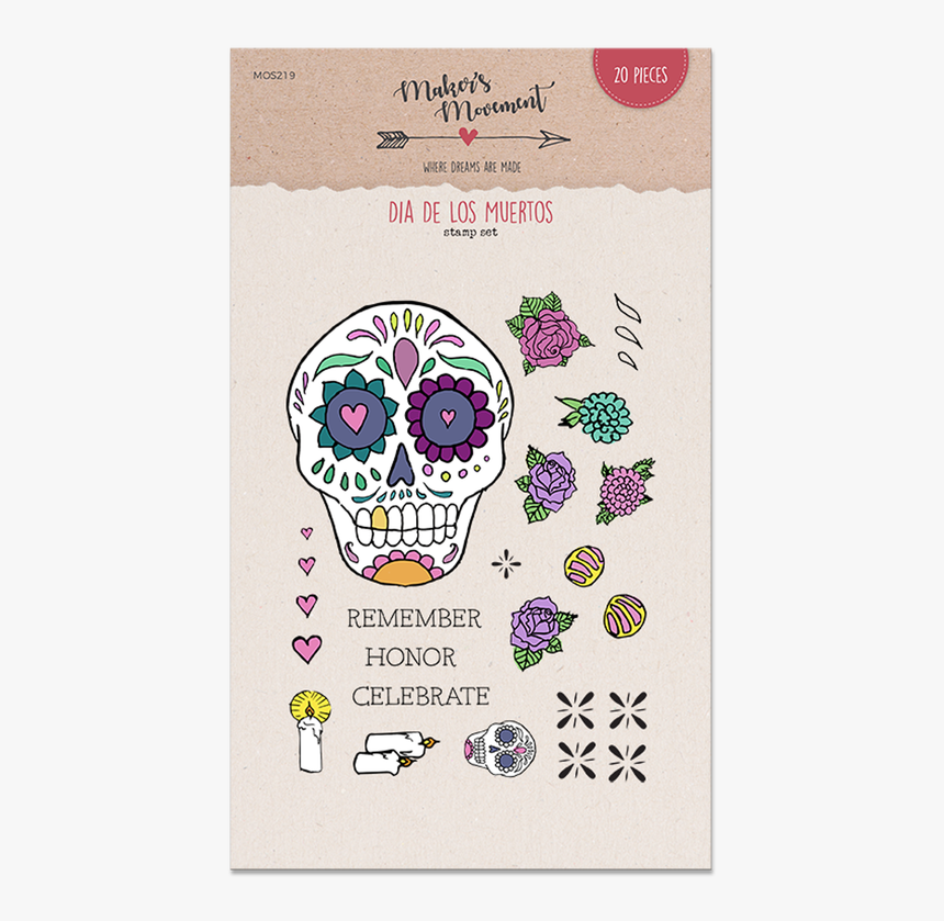 Dia De Los Muertos Stamp Set Package Image - Skull, HD Png Download, Free Download