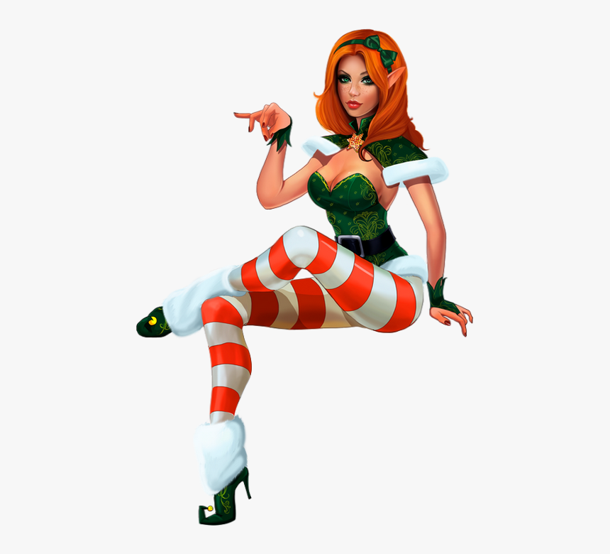 Lutin Sexy Png - Sexy Christmas Elf Cartoon, Transparent Png, Free Download