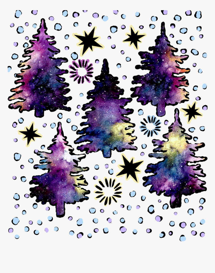 Hand Drawn Rendering Christmas Tree Background Png - Creative Arts, Transparent Png, Free Download