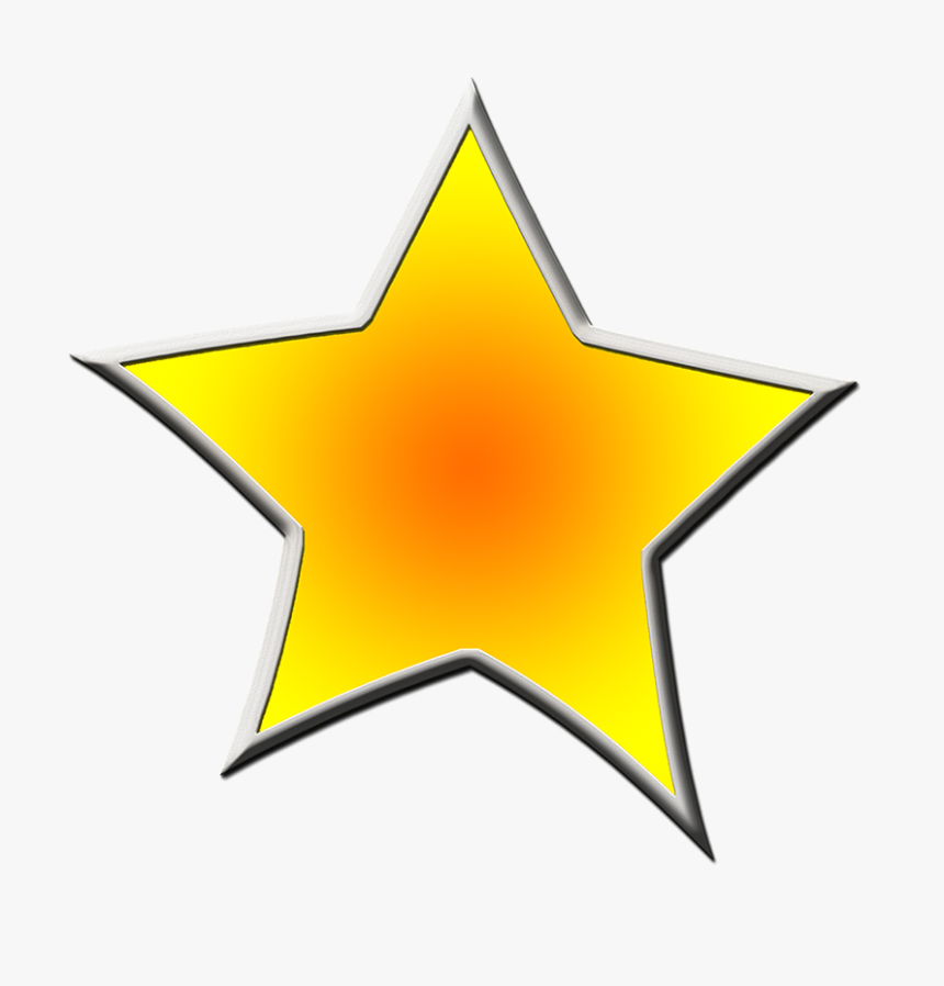 Yellow Framed Star Drawing - Transparent Star Yellow Drawing, HD Png Download, Free Download