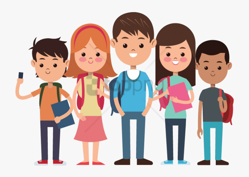 Free Png School Kids Png Png Image With Transparent - Cartoon School Students Png, Png Download, Free Download