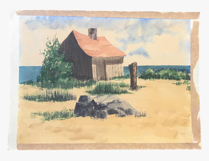 Vintage Beach Png Beach House Watercolor Painting Transparent Png Kindpng