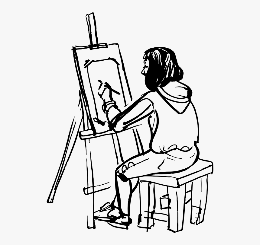 At Art Storehouse You Can Buy Unique Paintings Online - Girl Drawing On A Canvas, HD Png Download, Free Download