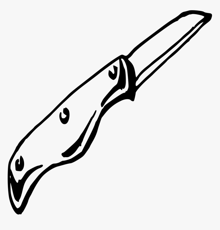 Large Knife Clipart - Pocket Knife Clipart Black And White, HD Png Download, Free Download