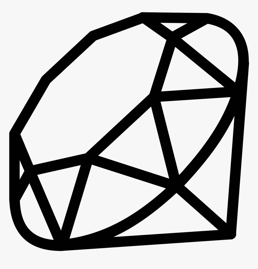 Black Octagon Icon Png Transparent - Black And White Ruby, Png Download, Free Download