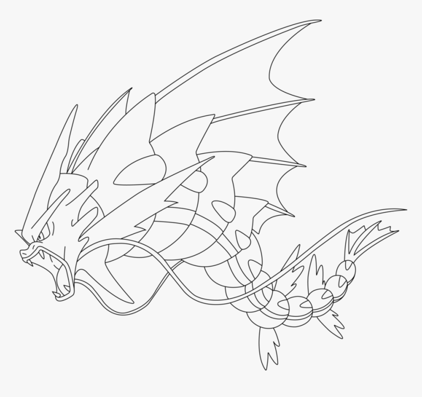 Svg Freeuse Stock Gyarados Drawing Black And White - Pokemon Coloring Pages Mega Gyarados, HD Png Download, Free Download