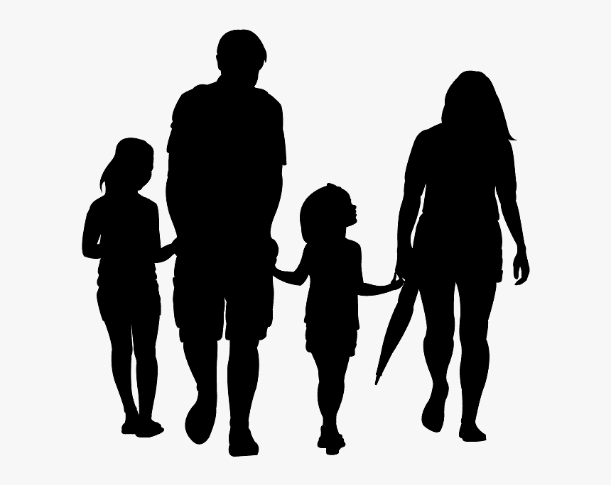 Family Silhouette Blue, HD Png Download, Free Download