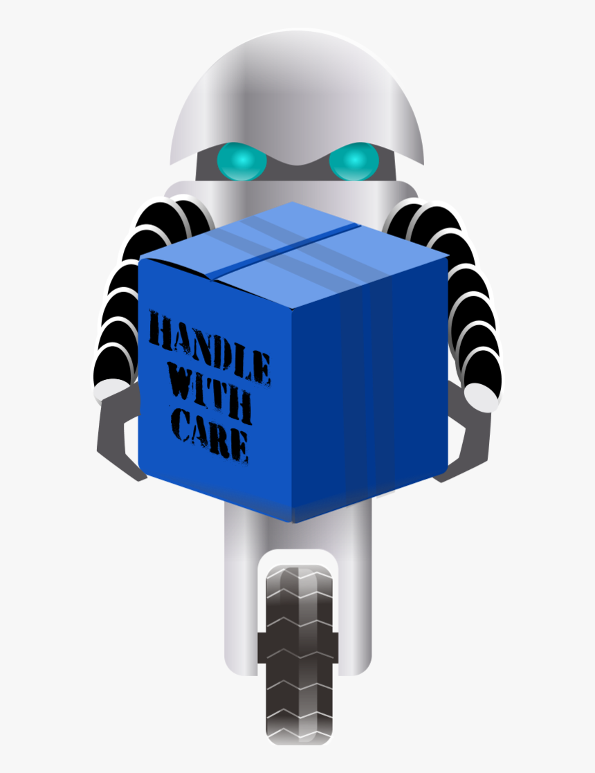 Robot Carrying Things 1 Vector Clip Art Clipart - Robot With 1 Wheel, HD Png Download, Free Download