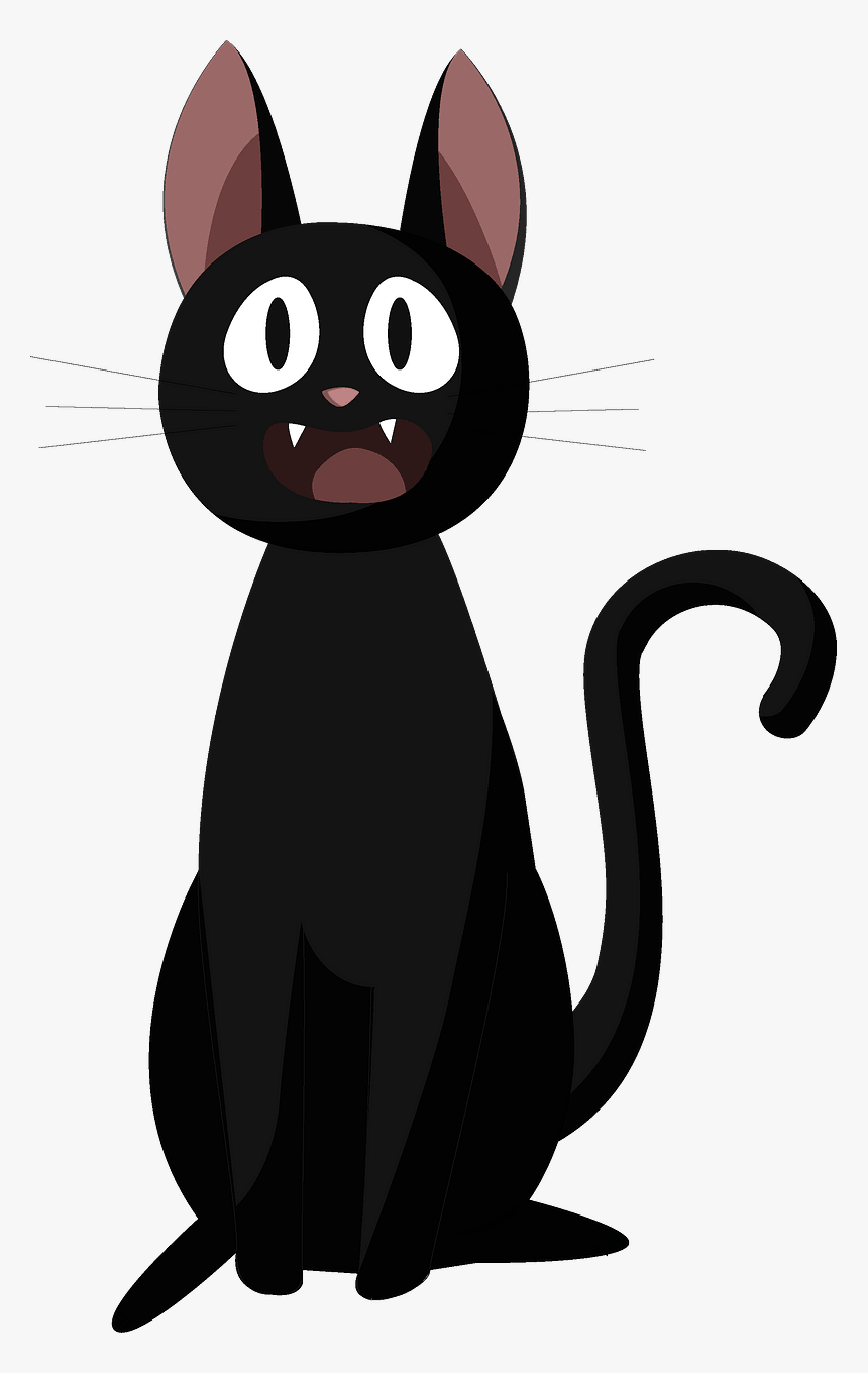 Black Cat Clipart - Cartoon, HD Png Download, Free Download