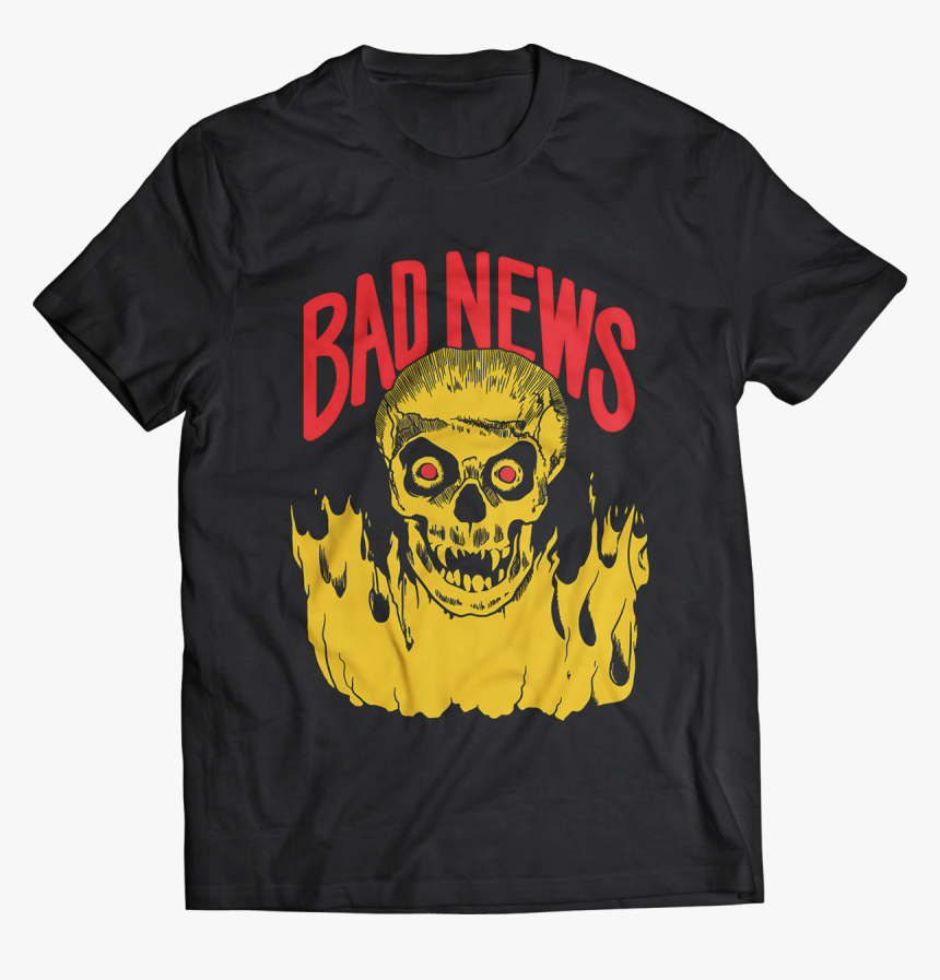 Bad News Band Logo Flaming Yellow Skull Image On A - Dario Argento T Shirt, HD Png Download, Free Download