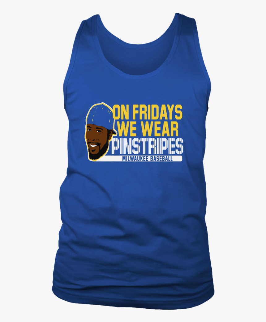 On Friday We Wear Pinstripes Milwaukee Baseball Shirt - Active Tank, HD Png Download, Free Download