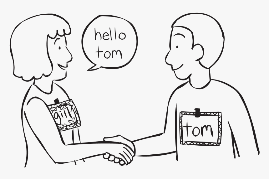 Two People Shaking Hands In A Fun Get To Know You Name - Two People Shaking Hands Drawing, HD Png Download, Free Download