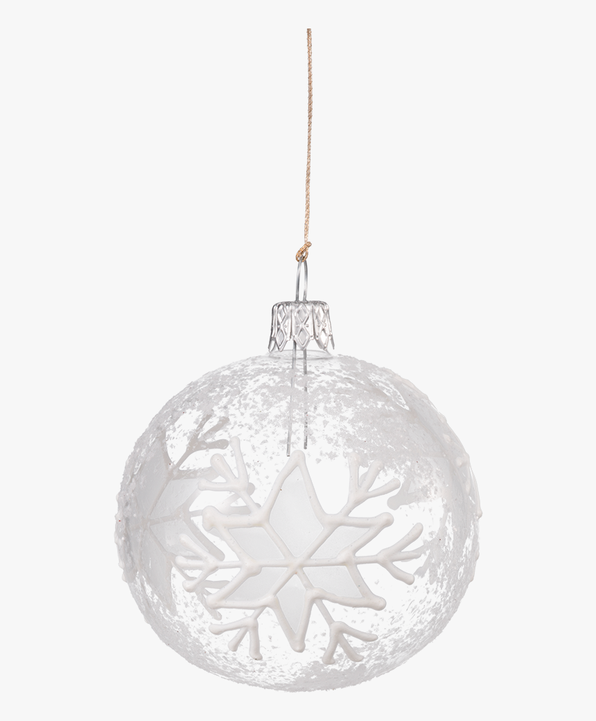 Glass Bauble With White Flakes, 7 Cm - White Christmas Ornaments Png Transparent, Png Download, Free Download