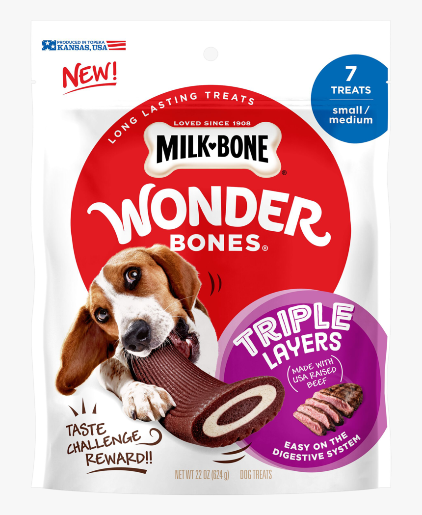 Milk-bone® Wonder Bones® Triple Layers With Real Usa - Milk Bone Wonder Bones, HD Png Download, Free Download