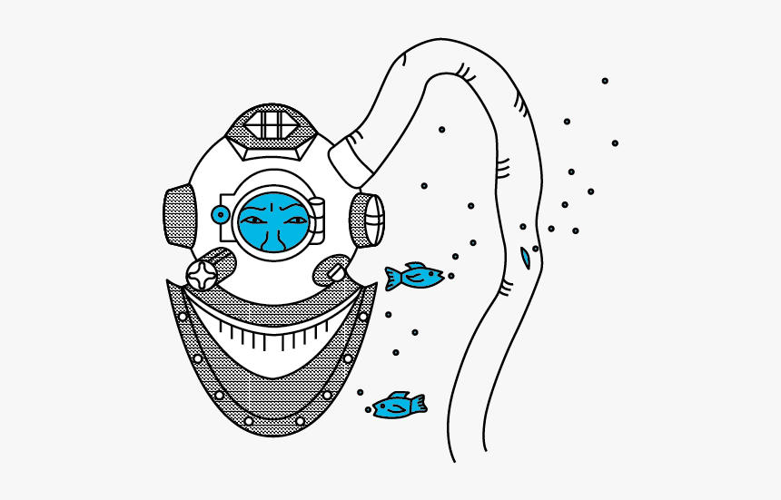 Deep Sea Diving Design Book Illustration - Cartoon, HD Png Download, Free Download