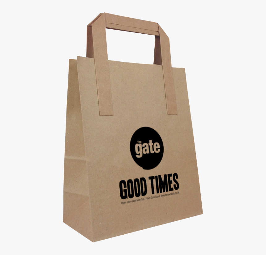 Printed Brown Paper Bags With External Tape Handles, - Tote Bag, HD Png Download, Free Download