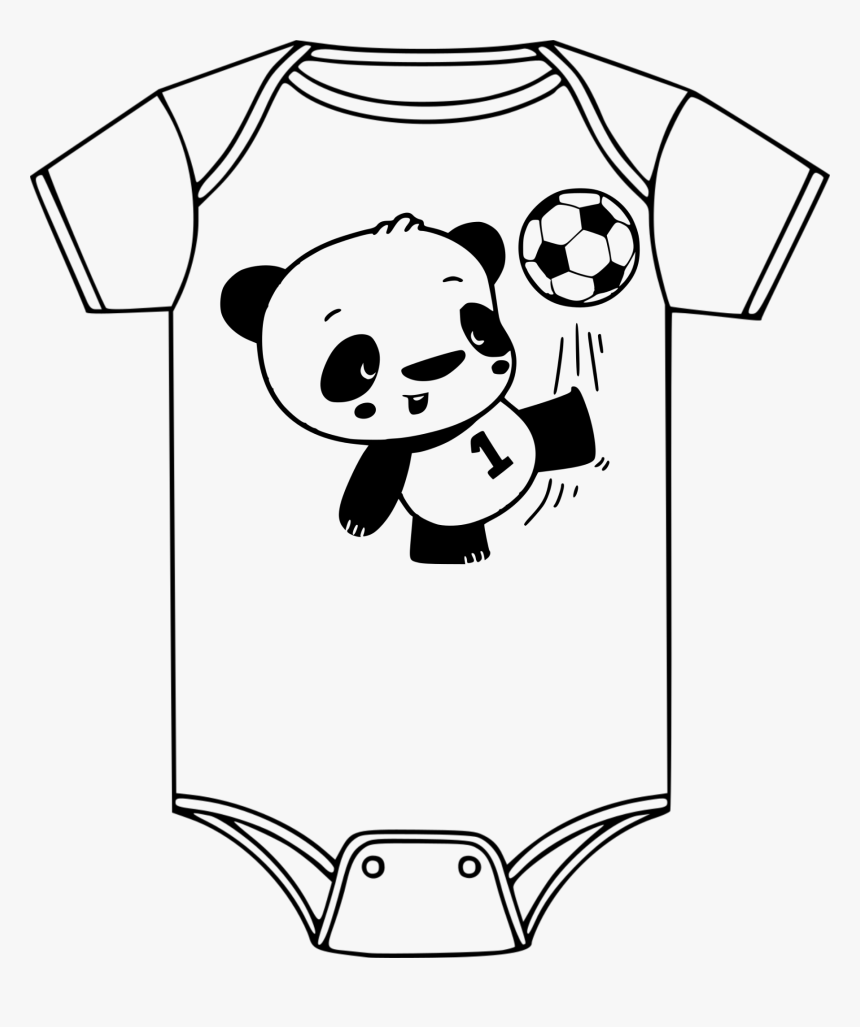 Panda Soccer Onesie - Panda Cartoon Soccer, HD Png Download, Free Download