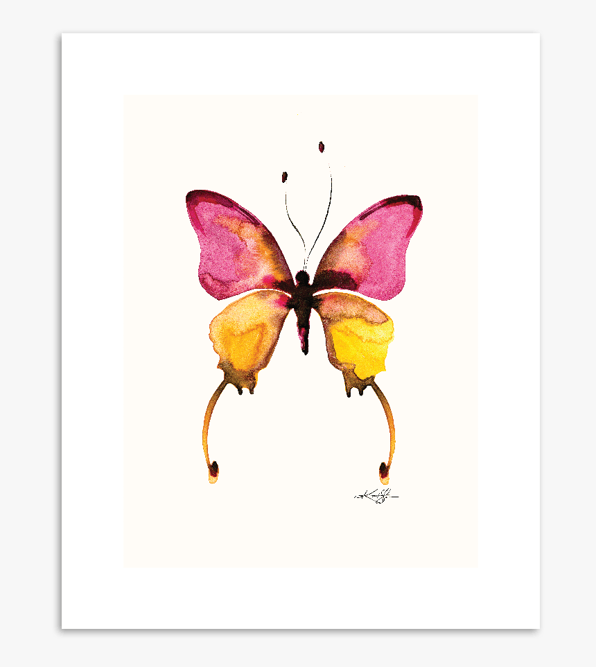 Yellow Watercolor Butterfly, HD Png Download, Free Download