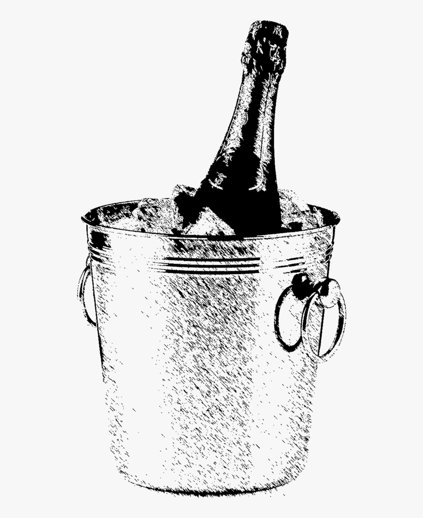 Bottle In Ice Bucket For Kr - Sketch, HD Png Download, Free Download