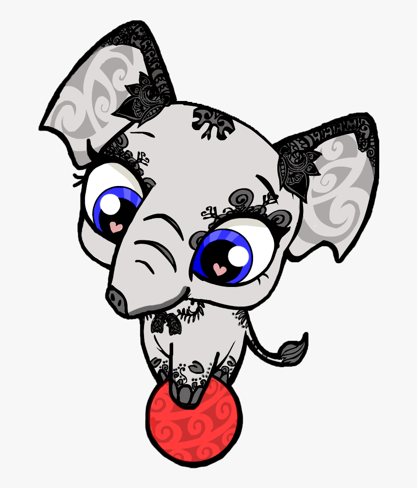 Clip Art Black And White Elephant By Rayayakuza On - Elephant Littlest Pet Shop Coloring Pages, HD Png Download, Free Download