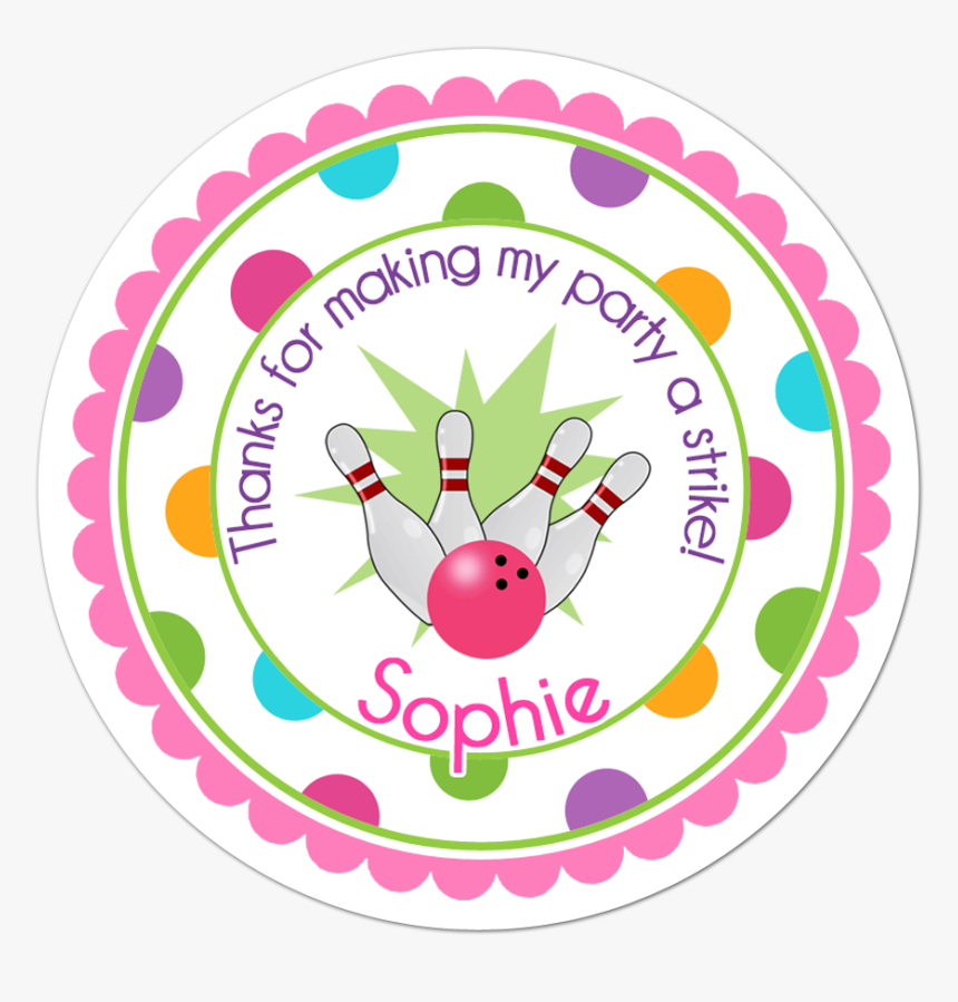 Bowling Wide Polka Dot Border Personalized Sticker - Circle, HD Png Download, Free Download