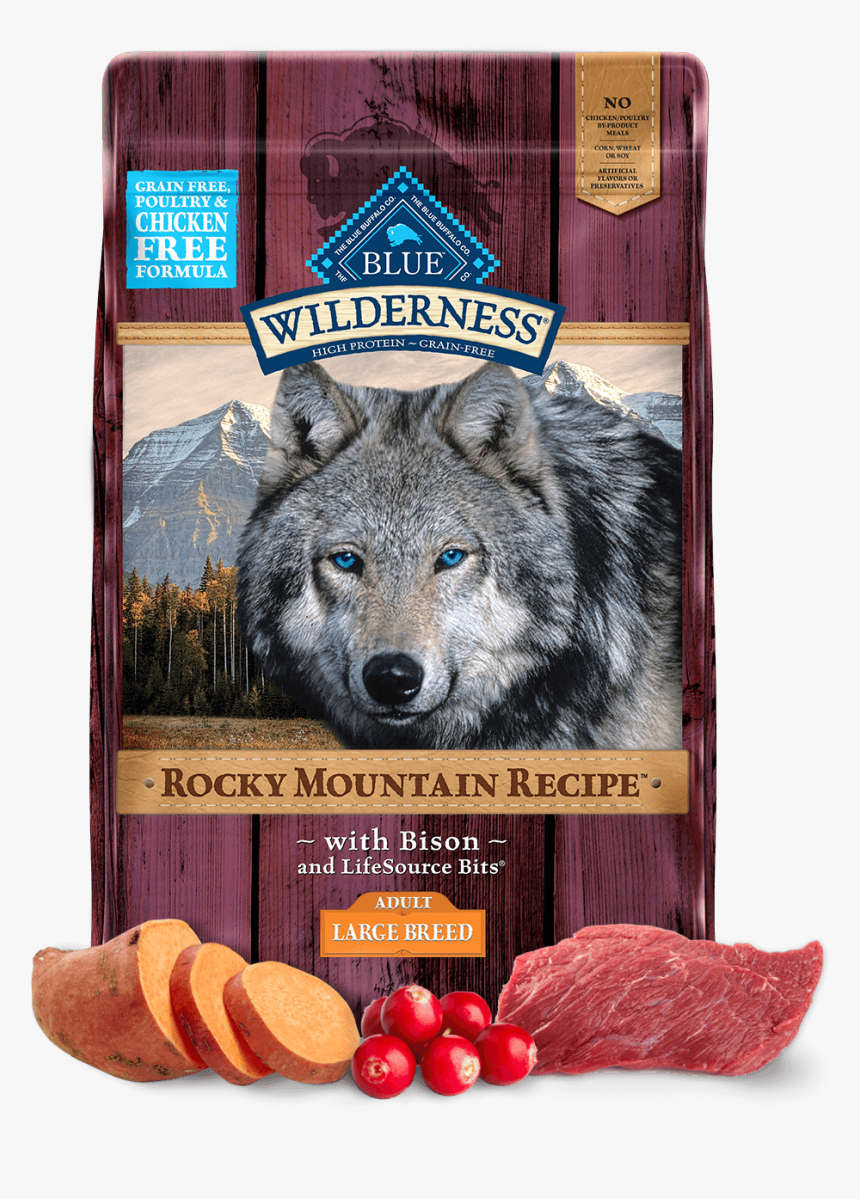 Blue Wilderness Rocky Mountain Recipe Large Breed Adult - Blue Wilderness Dog Food Red Meat, HD Png Download, Free Download