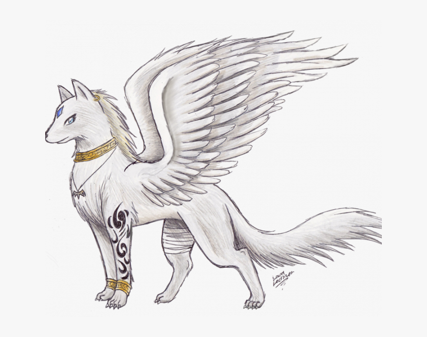 Transparent Anime Wolf Png - Anime Wolf With Wings, Png Download, Free Download