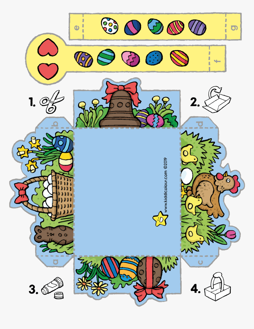 Make Your Own Easter Basket For Easter Eggs In Colour - Cartoon, HD Png Download, Free Download