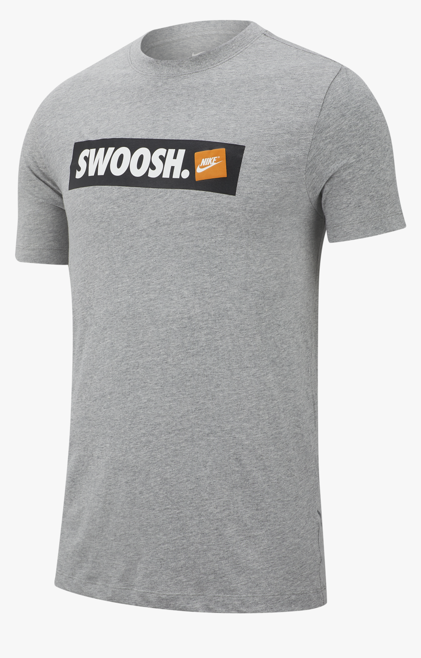 Nike Swoosh T Shirt Grey, HD Png Download, Free Download