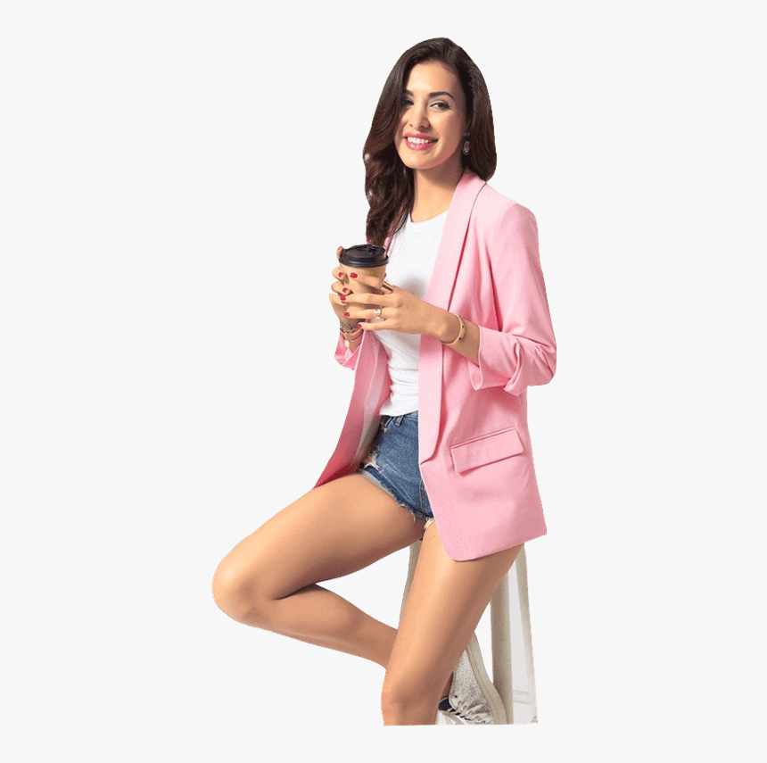 Women Slim Business Work Suit Pink Jacket Female Blazer - Blazer, HD Png Download, Free Download