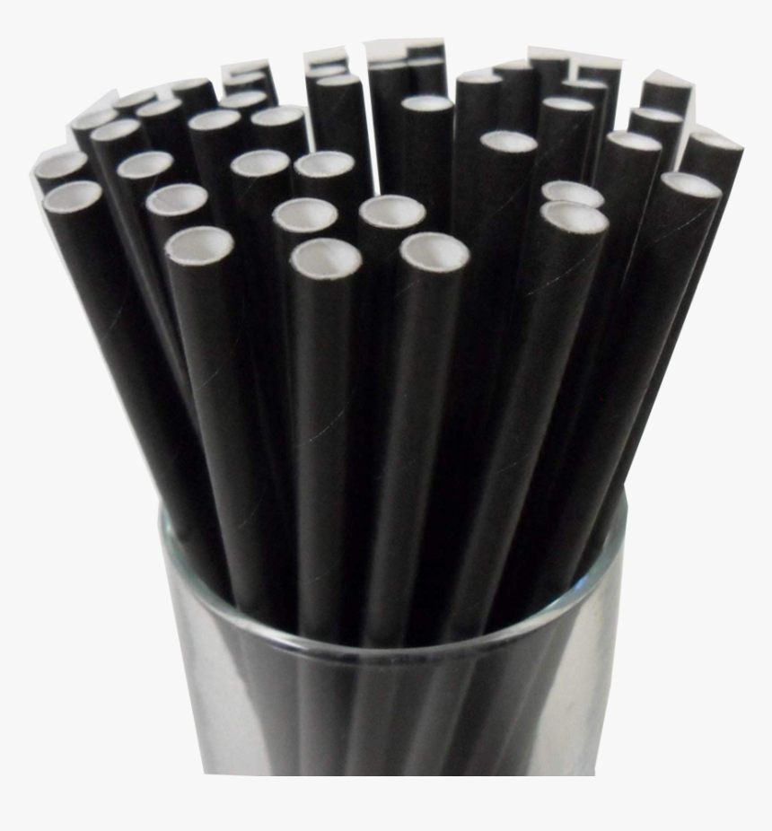 Classic Plain Black Straws - Paper Straw Black 8 Mm, HD Png Download, Free Download