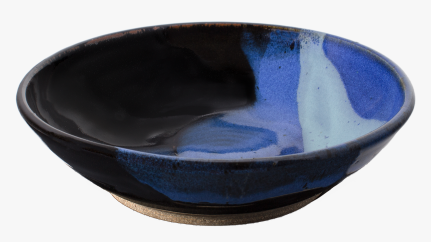 Cobalt Blue And Black Salad Bowl Side View - Bowl Clay Clipart, HD Png Download, Free Download