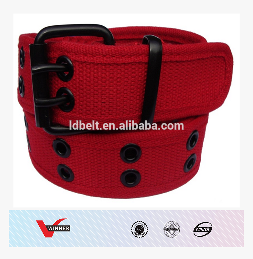 Bright Red Metal Eyelets Canvas Fashion Belt - Belt, HD Png Download, Free Download