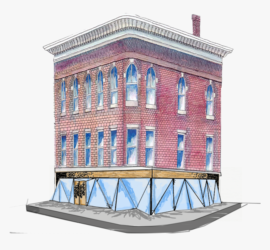 Storefront Drawing - Commercial Building, HD Png Download, Free Download