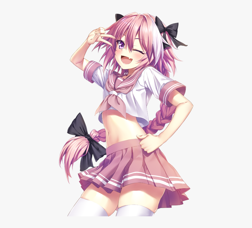 Astolfo Drawn By Heirou - Sexy Ecchi Schoolgirl Uniform, HD Png Download, Free Download