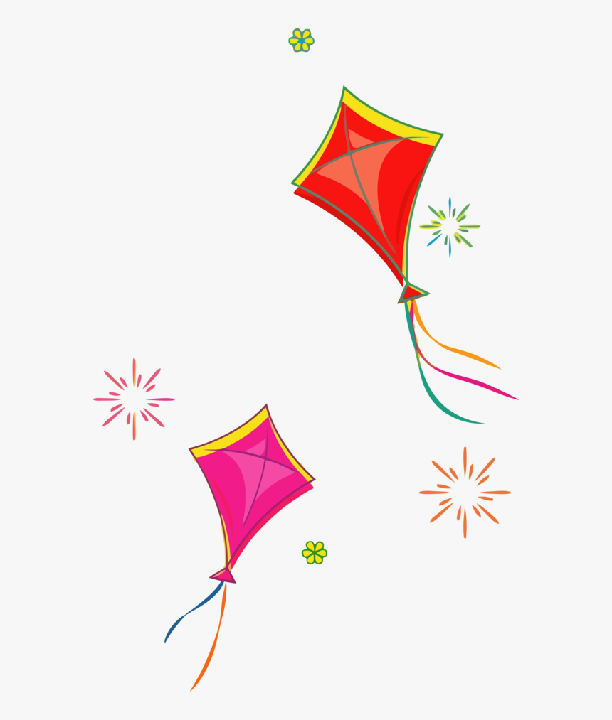 Transparent Makar Sankranti Line Leaf Kite For Happy, HD Png Download, Free Download