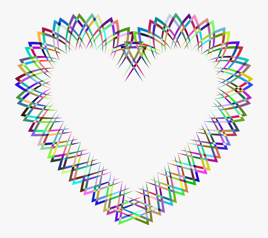 Abstract Geometric Frame I Heart Prismatic - Drawing, HD Png Download, Free Download