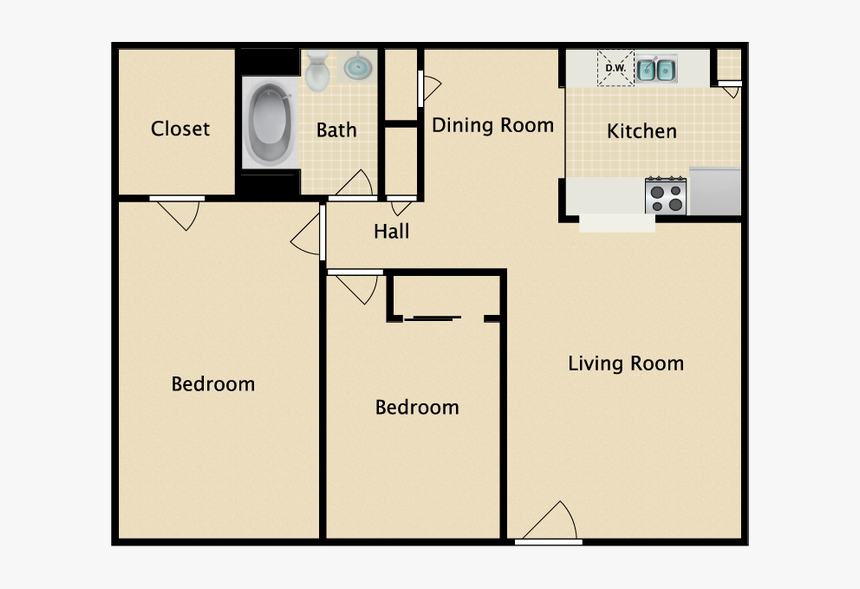 Oaks At Mustang - Floor Plan, HD Png Download, Free Download