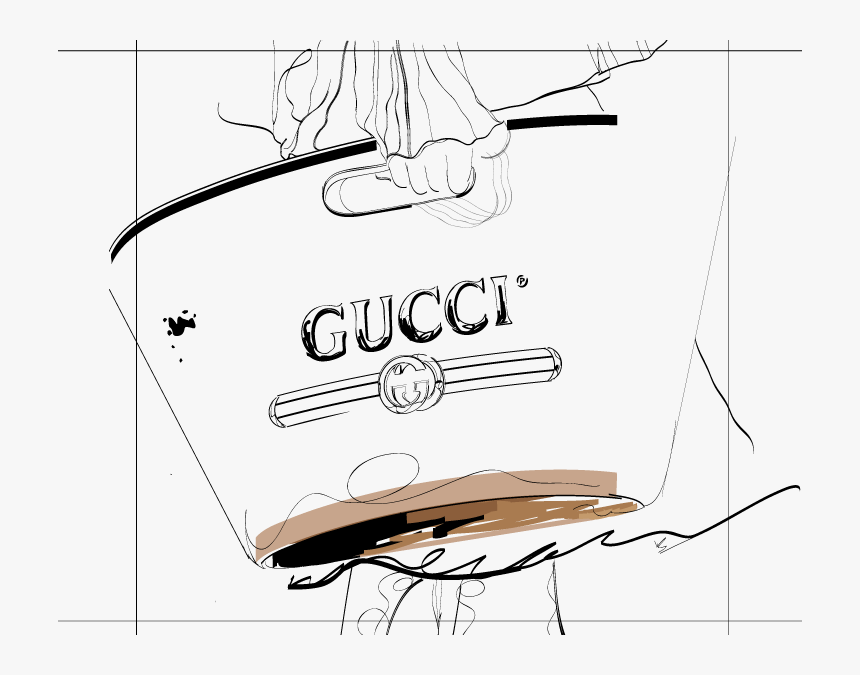 Gucci Bucket Bag - Illustration, HD Png Download, Free Download