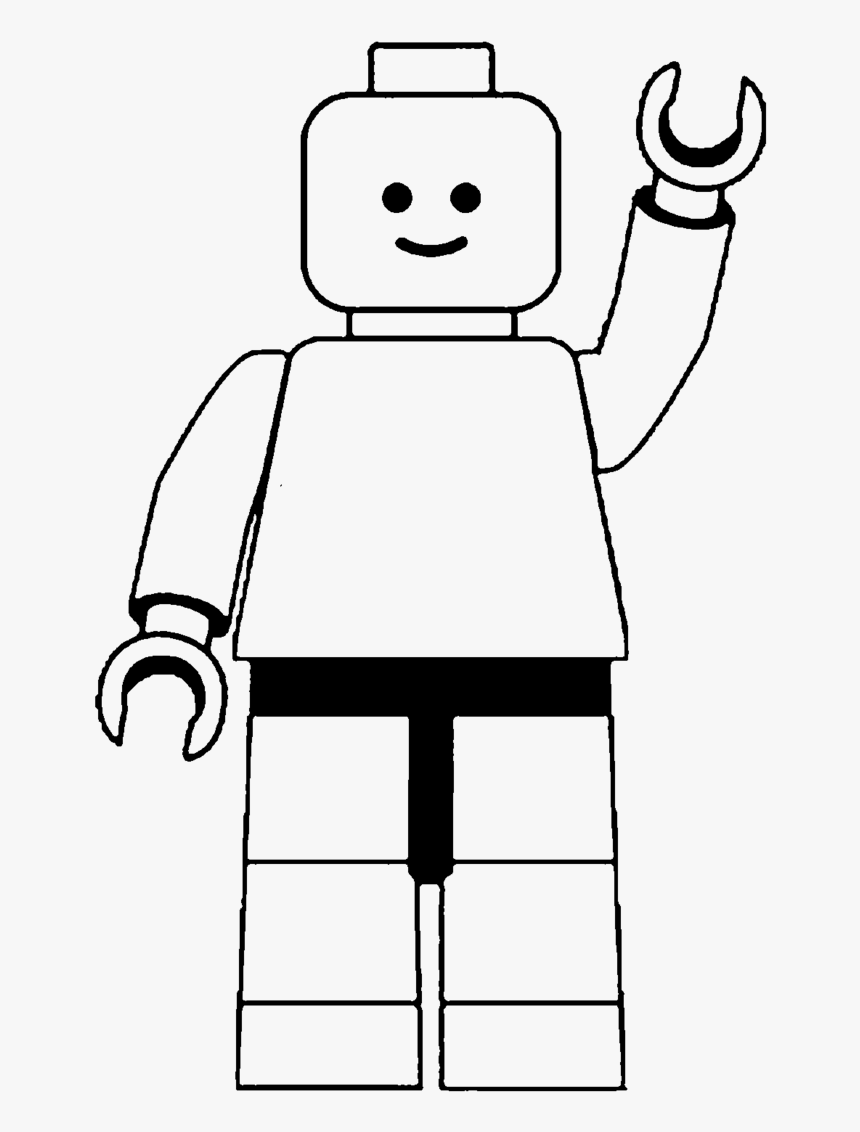 Lego Person Template - Lego Clipart Black And White, HD Png Download, Free Download