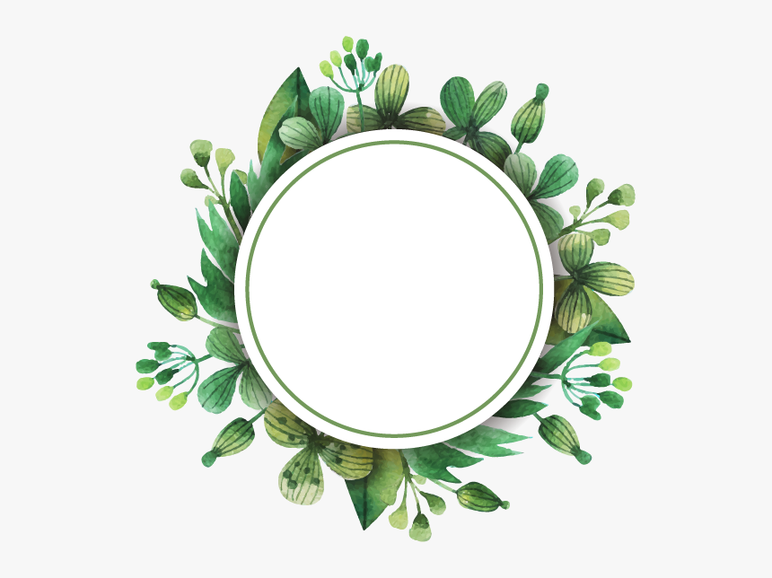 Flower Tulip Clip Art Painted Green Leaves - Green Leaves Frame Png, Transparent Png, Free Download