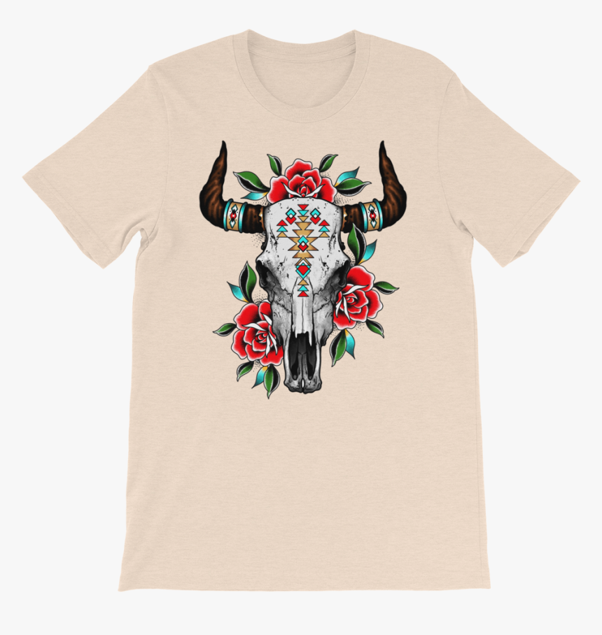 Bull N Roses Mockup Front Flat Heather Dust - Active Shirt, HD Png Download, Free Download